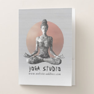 Yoga Meditation Instructor Reiki Master Lotus Pose Pocket Folder