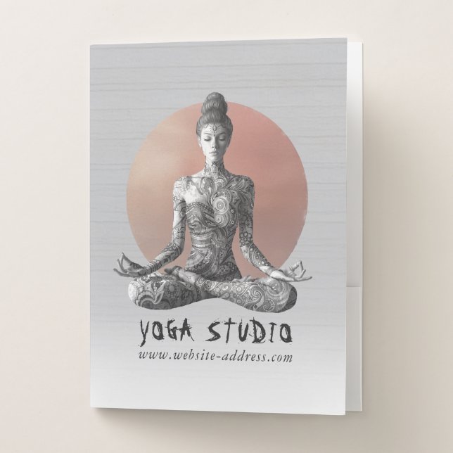 Yoga Meditation Instructor Reiki Master Lotus Pose Pocket Folder (Front)
