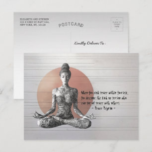 Yoga Meditation Instructor Reiki Master Lotus Pose Postcard