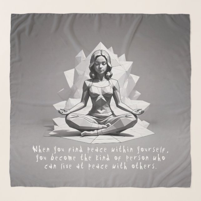 Yoga Meditation Instructor Reiki Master Lotus Pose Scarf (Front)