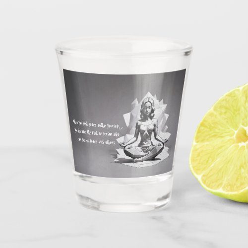 Yoga Meditation Instructor Reiki Master Lotus Pose Shot Glass