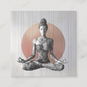 Yoga Meditation Instructor Reiki Master Lotus Pose Square Business Card