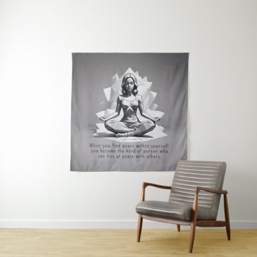 Yoga Meditation Instructor Reiki Master Lotus Pose Tapestry