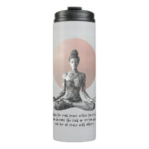 Yoga Meditation Instructor Reiki Master Lotus Pose Thermal Tumbler