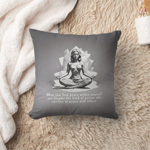 Yoga Meditation Instructor Reiki Master Lotus Pose Throw Pillow