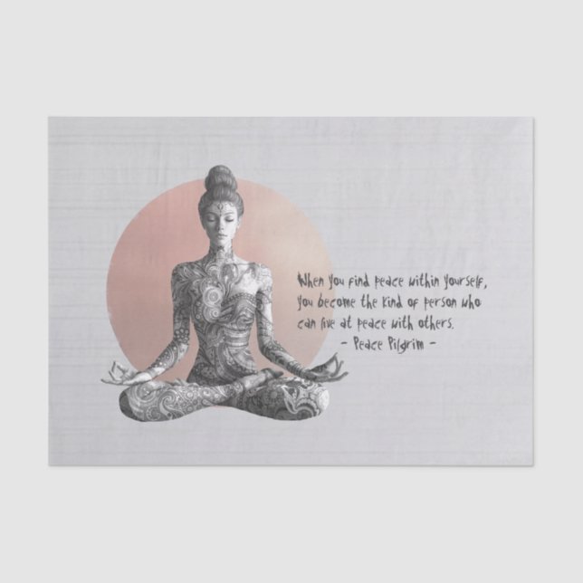 Yoga Meditation Instructor Reiki Master Lotus Pose Tissue Paper (Front)