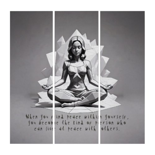 Yoga Meditation Instructor Reiki Master Lotus Pose Triptych