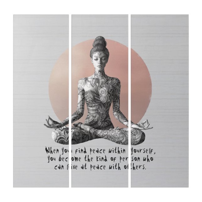 Yoga Meditation Instructor Reiki Master Lotus Pose Triptych (Front)