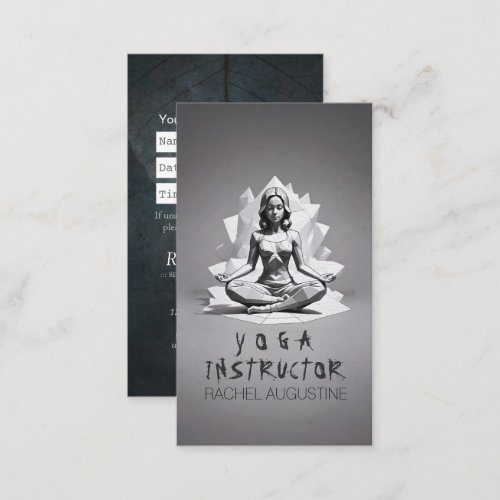 Yoga Meditation Instructor Reiki Master Low Poly Appointment Card
