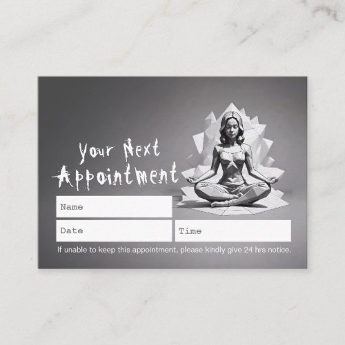 Yoga Meditation Instructor Reiki Master Low Poly Appointment Card