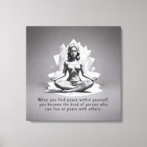 Yoga Meditation Instructor Reiki Master Low Poly Canvas Print