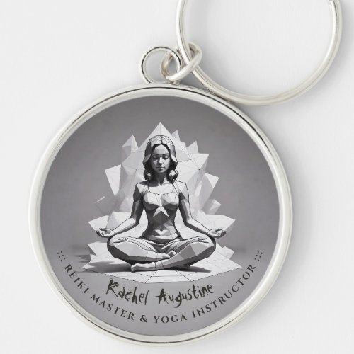 Yoga Meditation Instructor Reiki Master Low Poly Keychain