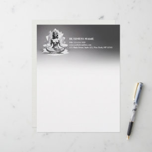 Yoga Meditation Instructor Reiki Master Low Poly Letterhead