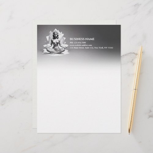 Yoga Meditation Instructor Reiki Master Low Poly Letterhead