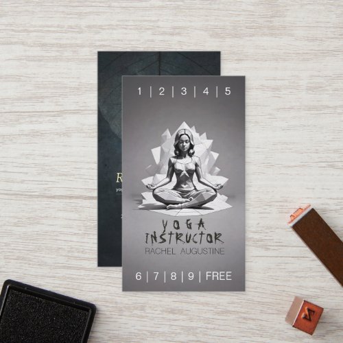 Yoga Meditation Instructor Reiki Master Low Poly Loyalty Card