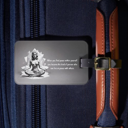 Yoga Meditation Instructor Reiki Master Low Poly Luggage Tag