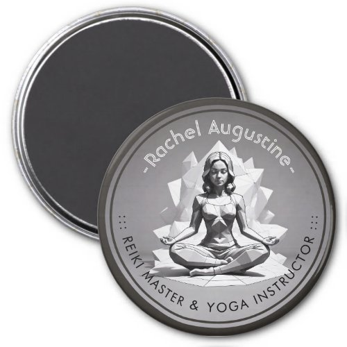 Yoga Meditation Instructor Reiki Master Low Poly Magnet