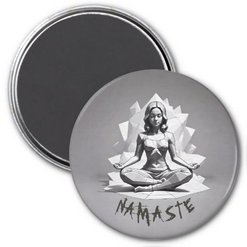 Yoga Meditation Instructor Reiki Master Low Poly Magnet