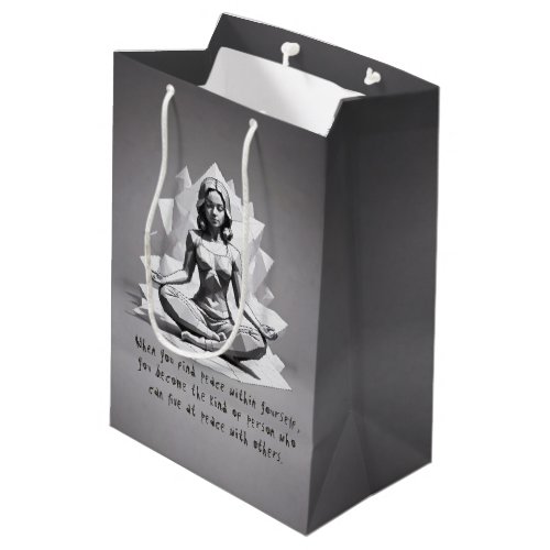Yoga Meditation Instructor Reiki Master Low Poly Medium Gift Bag