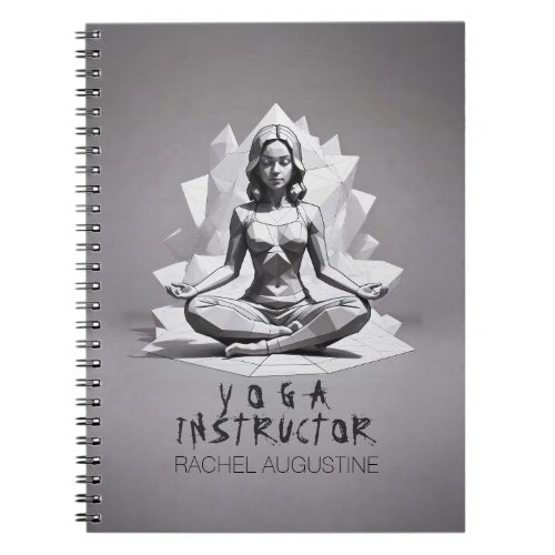 Yoga Meditation Instructor Reiki Master Low Poly Notebook
