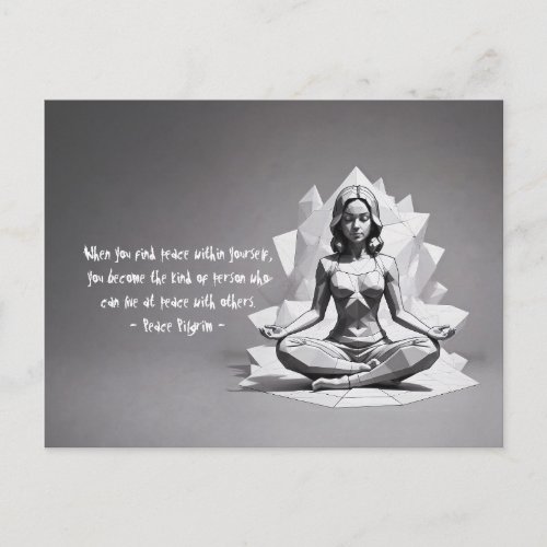 Yoga Meditation Instructor Reiki Master Low Poly Postcard