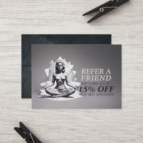 Yoga Meditation Instructor Reiki Master Low Poly Referral Card