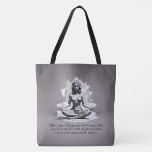 Yoga Meditation Instructor Reiki Master Low Poly Tote Bag