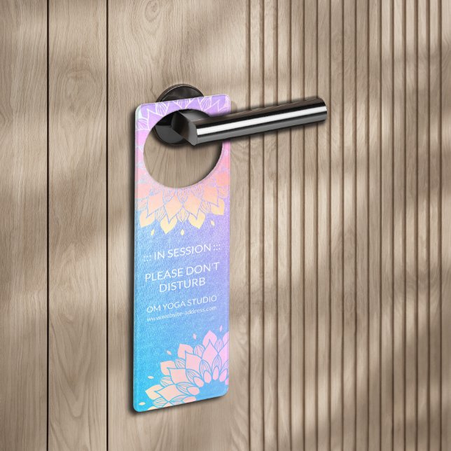 Yoga Meditation Instructor Rose Blue Gold Mandala Door Hanger (Creator Uploaded)