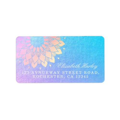 Yoga Meditation Instructor Rose Gold Foil Mandala Label