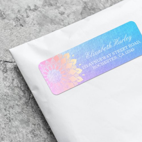 Yoga Meditation Instructor Rose Gold Foil Mandala Label