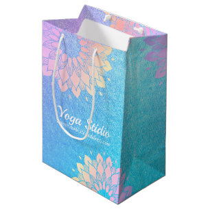 Yoga Meditation Instructor Rose Gold Foil Mandala Medium Gift Bag