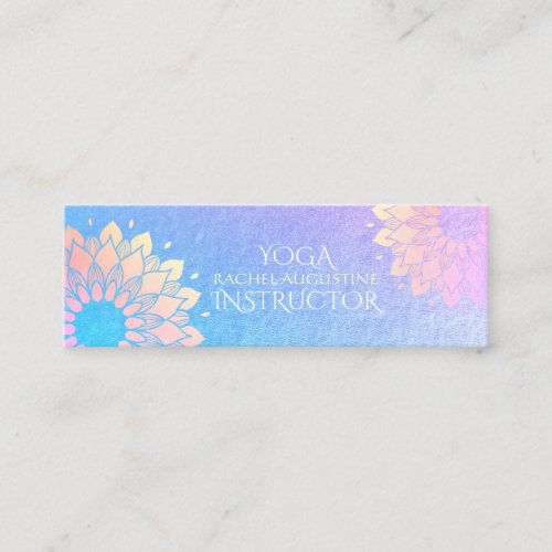 Yoga Meditation Instructor Rose Gold Foil Mandala Mini Business Card