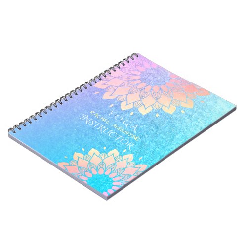 Yoga Meditation Instructor Rose Gold Foil Mandala Notebook