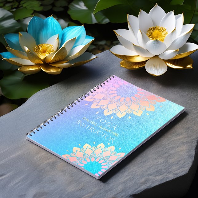 Yoga Meditation Instructor Rose Gold Foil Mandala Notebook (Creator Uploaded)