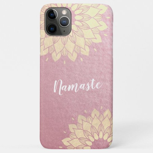 Yoga Meditation Instructor Rose Gold Mandala Lotus iPhone 11 Pro Max Case