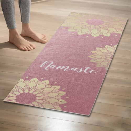 Yoga Meditation Instructor Rose Gold Mandala Lotus Yoga Mat