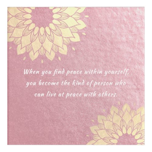 Yoga Meditation Instructor Rose Gold Mandala Quote Acrylic Print