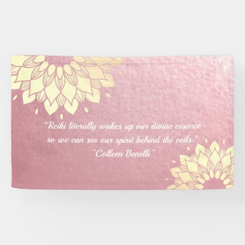 Yoga Meditation Instructor Rose Gold Mandala Quote Banner