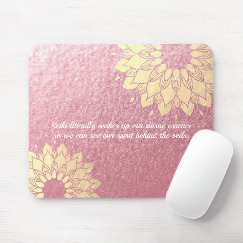 Yoga Meditation Instructor Rose Gold Mandala Quote Mouse Pad