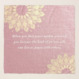 Yoga Meditation Instructor Rose Gold Mandala Quote Scarf
