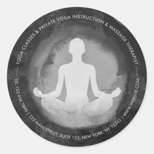 Yoga Meditation Instructor Sukhasana Pose Zen Sign Classic Round Sticker