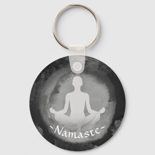 Yoga Meditation Instructor Sukhasana Pose Zen Sign Keychain