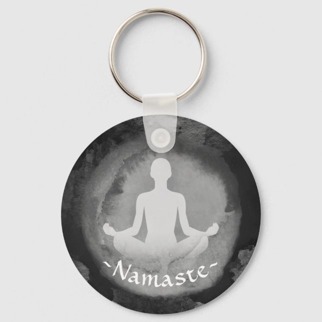 Yoga Meditation Instructor Sukhasana Pose Zen Sign Keychain (Front)