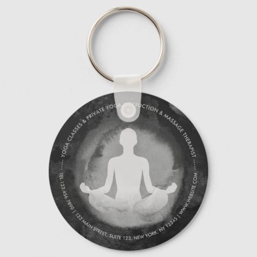 Yoga Meditation Instructor Sukhasana Pose Zen Sign Keychain