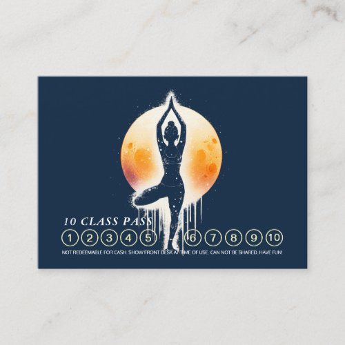 Yoga Meditation Instructor Tree Pose 10 Class Pass Appointment Card