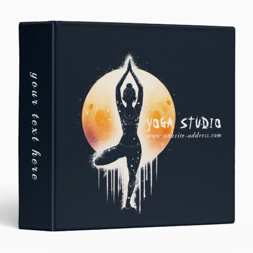 Yoga Meditation Instructor Tree Pose Full Moon 3 Ring Binder
