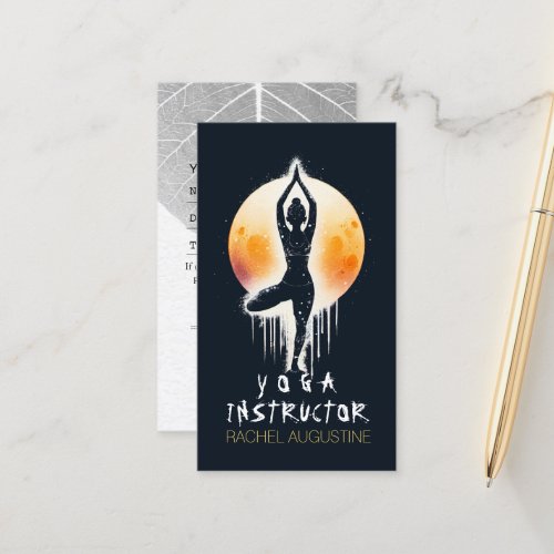 Yoga Meditation Instructor Tree Pose Full Moon Appointment Card