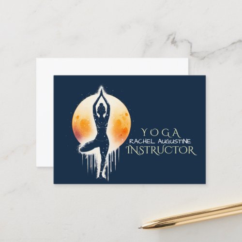 Yoga Meditation Instructor Tree Pose Full Moon Appointment Card