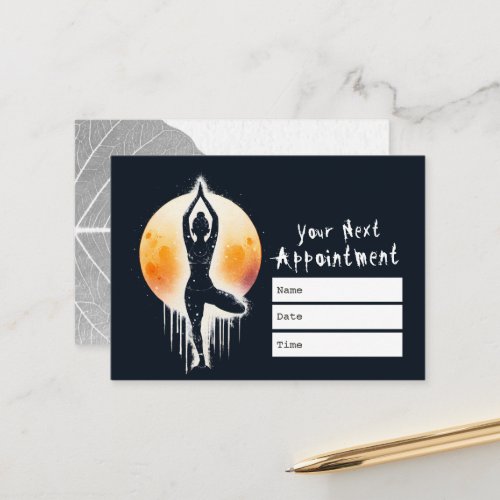 Yoga Meditation Instructor Tree Pose Full Moon Appointment Card