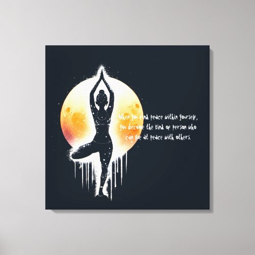 Yoga Meditation Instructor Tree Pose Full Moon Canvas Print